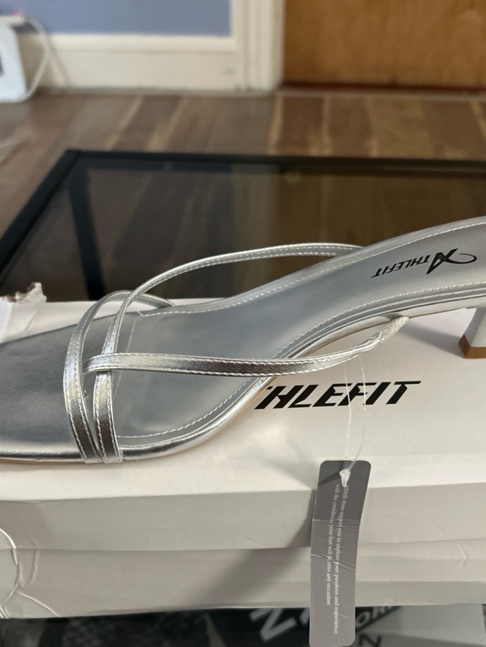 Xhletit Silver Strappy Mid-Heel Sandal for Women